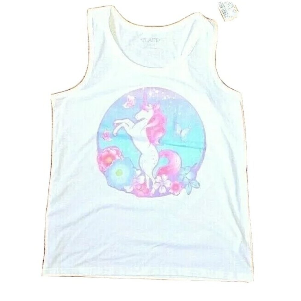 The Children’s Place Tank Top Girls XL 14 Unicorn Multicolor Cotton Blend
